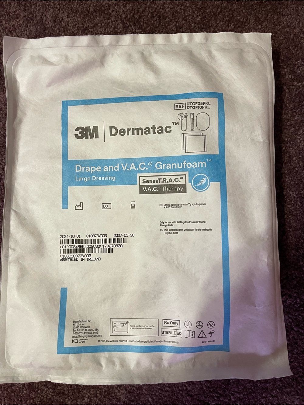 3M Dermatac V.A.C. Granufoam Large Dressing!    New in Package!